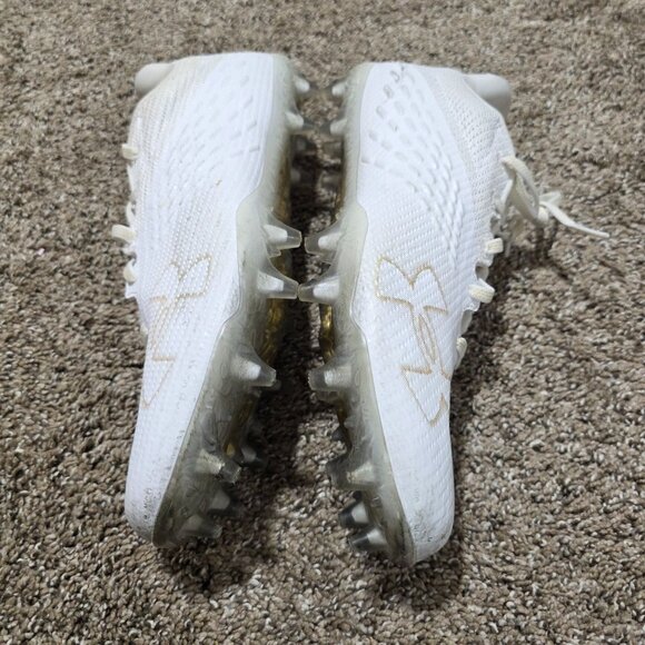 Under Armour Football Cleats White/Gold Men’s Size 8.5 Pre-Owned - Picture 9 of 13